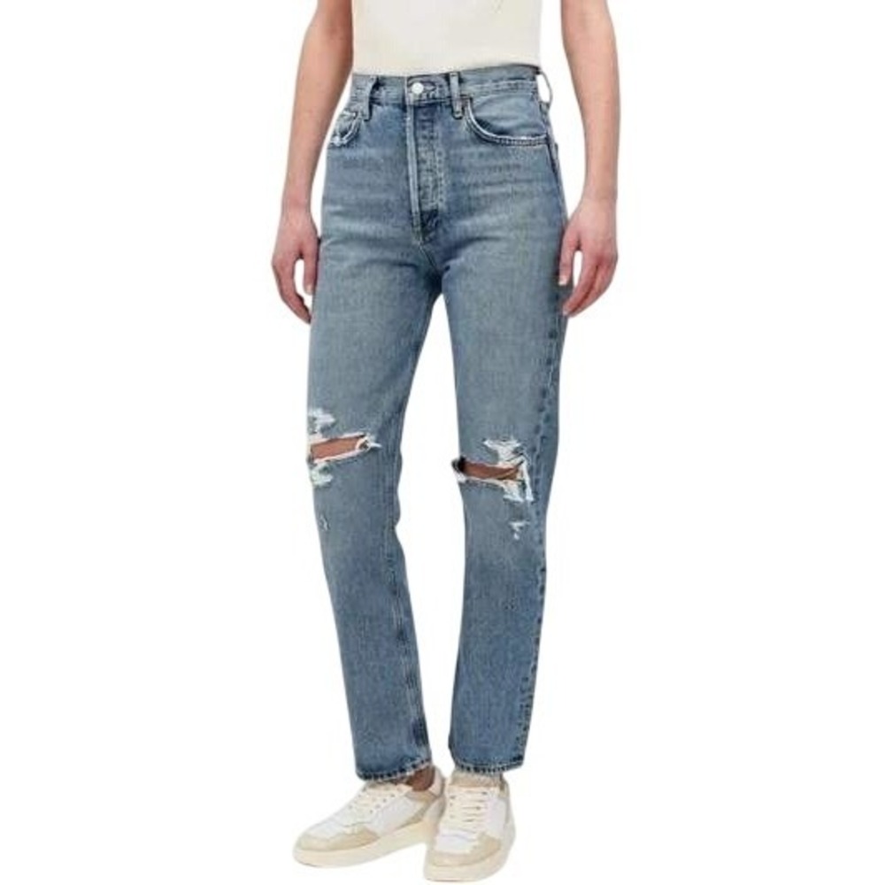 Agolde Riley Button Fly Distressed Crop‎ Jean Size 24